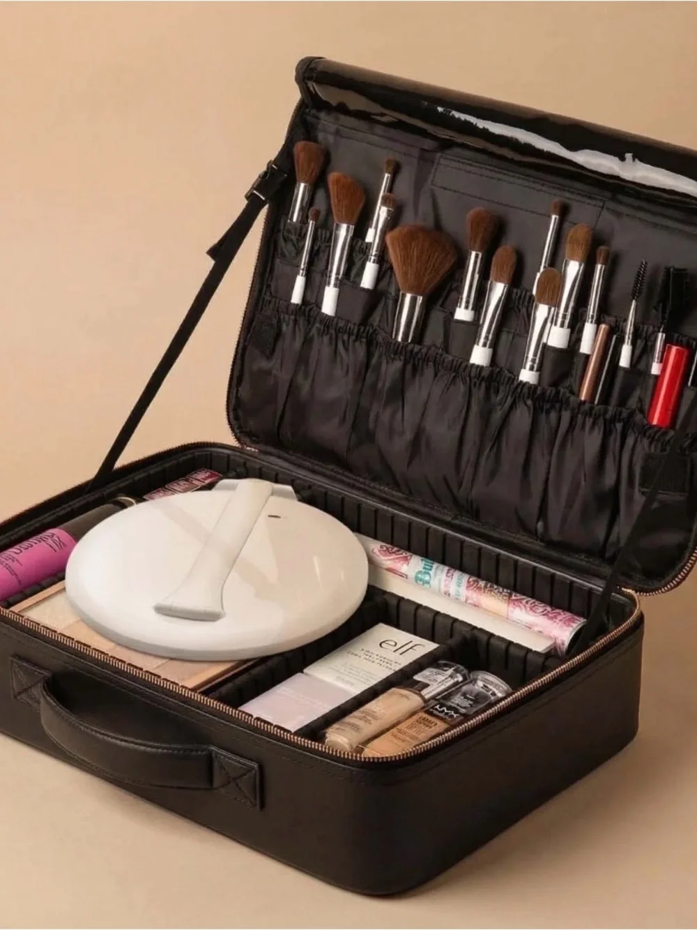 Fancii Nordstrom makeup travel case & LED mirror- $145 new- like new